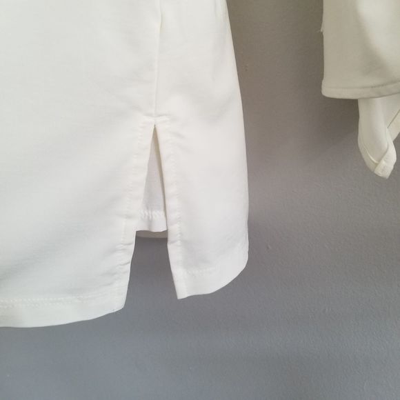 Chico's Travelers V neck Flutter Sleeve Ivory Top Size 0 - Picture 6 of 10